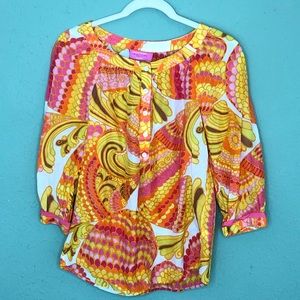 BR Trina Turk Collection Pisces Print Top Size 6